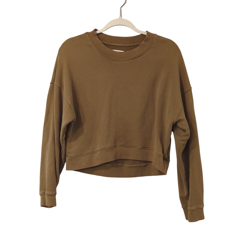 Mate the Label Cropped Sweatshirt 🤎 Brown Organic Cotton size Medium